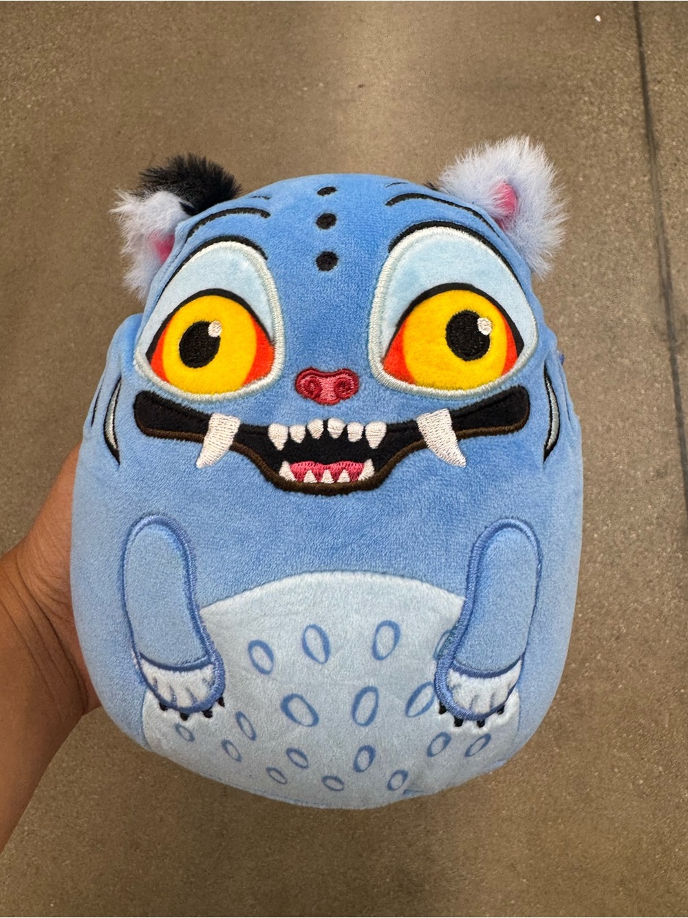 Plush Blue Monster Toy with Yellow Eyes - Playful Cuddly Character